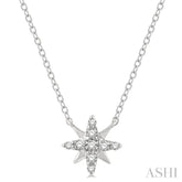 1/10 ctw Star Round Cut Diamond Petite Fashion Pendant With Chain in 10K White Gold